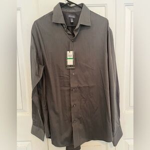 Van Heusen Men's Dark Gray Pinstripe Dress Shirt